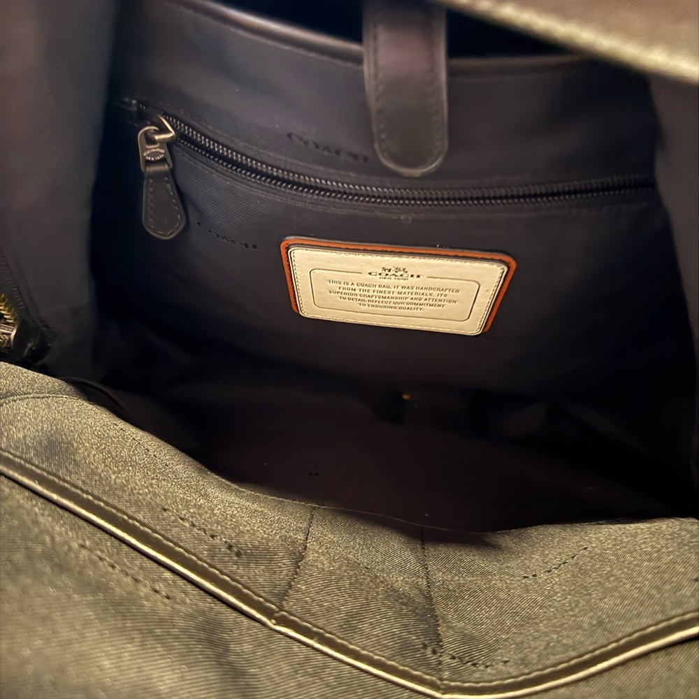 Coach Black Textured Leather Backpack - Picture 2 of 4
